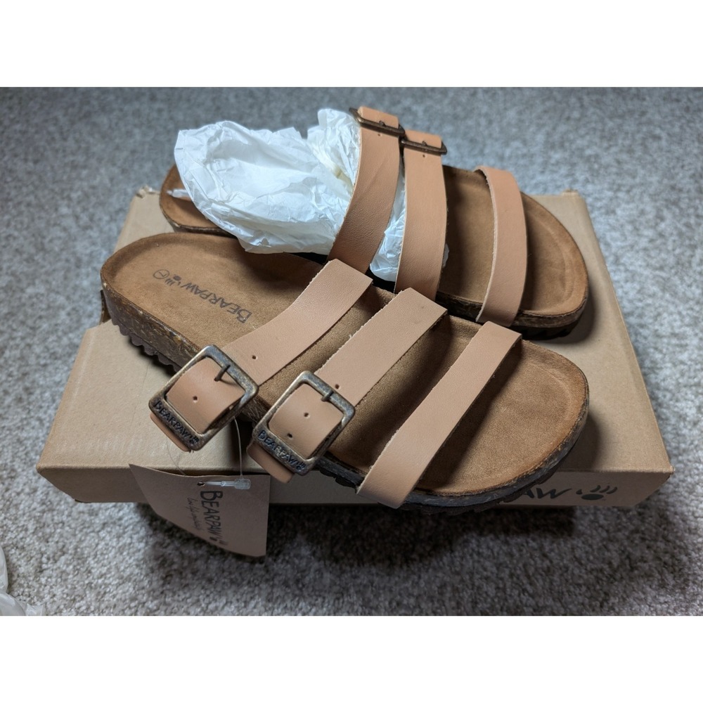 Bear Paw Mercedes Women's Artisan Cork Adjustable Sandals Luggage Size 7